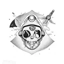 Dead astronaut in the hell tattoo design idea