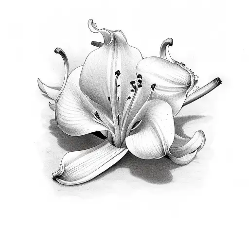 two white lilies  tattoo design idea