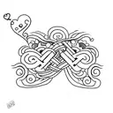  "A whimsical and playful finger tattoo design, with a heart and "A" intertwined in a charming and intricate pattern, ac tattoo design idea