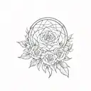 Dreamcatcher, rose,  tattoo design idea