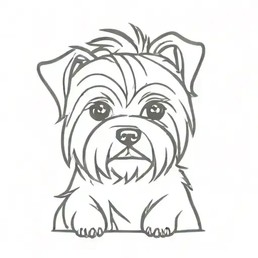 miniture Yorkshire terrier   tattoo design idea