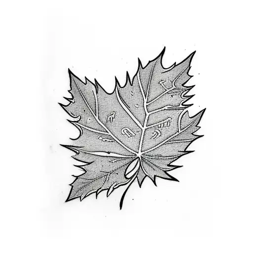 Leaf tattoo design idea