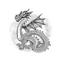 Dragon with the seven deadly sins in the design tattoo design idea