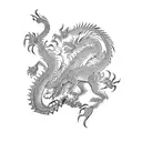 Dragon with the seven deadly sins in the design tattoo design idea