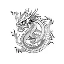 Dragon with the seven deadly sins in the design tattoo design idea