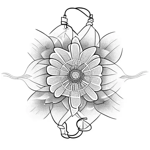 A lit kite releasing smoke with a daisy inside tattoo design idea