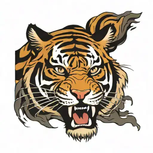 tiger face tattoo design idea