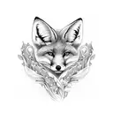 A delicate lily of the valley vine wrapping around a fox's tail tattoo design idea
