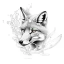 A delicate lily of the valley vine wrapping around a fox's tail tattoo design idea