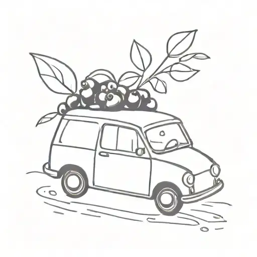 a little blueberry car tattoo design idea