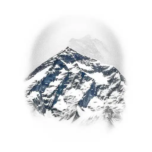 Mount Everest, top angle from the side of the base camp tattoo design idea