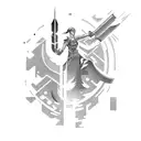 Video game character wielding a welding torch tattoo design idea