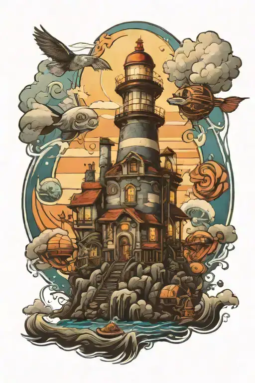 bioshock light house tattoo design idea