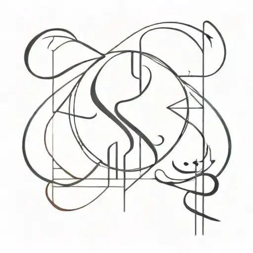 A sleek geometric design featuring the Arabic calligraphy of 'sabr' and 'shukr' in a modern and minimalist style tattoo design idea