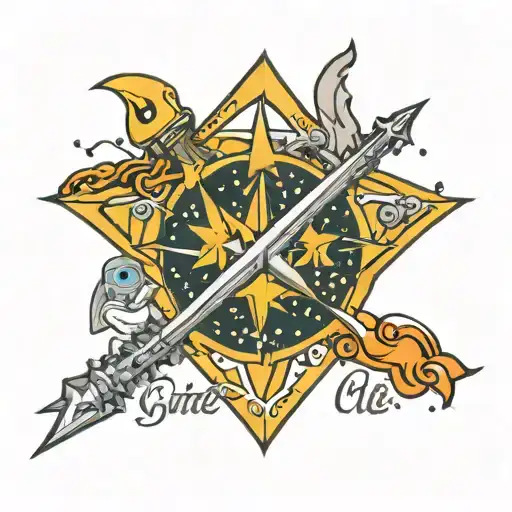 Star Command with words TATE  tattoo design idea