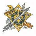 Star Command with words TATE  tattoo design idea