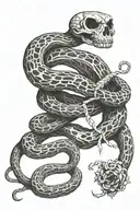 snake skeleton tattoo design idea