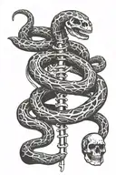 snake skeleton tattoo design idea