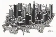 map chicago skyline tattoo design idea