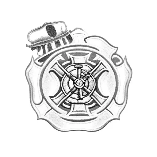 Firefighter emblem with a paramedic symbo and something for girldriend tattoo design idea