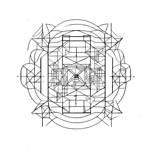 Binary code forming a minimalist geometric pattern tattoo design idea