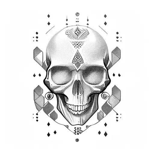 Skull semi Colon  tattoo design idea