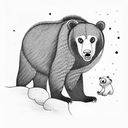 Bear with cub tattoo design idea