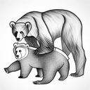 Bear with cub tattoo design idea