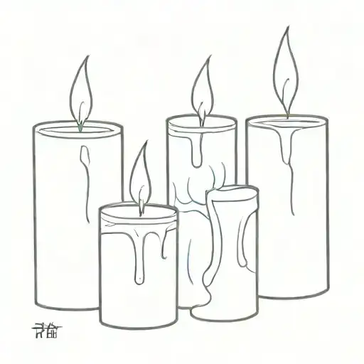 three wax candles that are different heights tattoo design idea