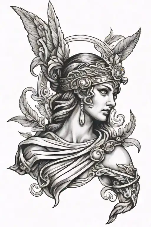 athena greek goddess tattoo design idea