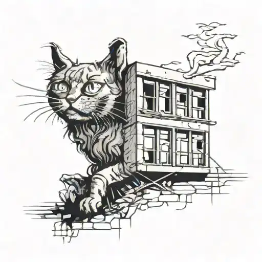 Lonely windows of nine-story buildings, cats are scratching their souls, they are missing something tattoo design idea