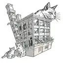 Lonely windows of nine-story buildings, cats are scratching their souls, they are missing something tattoo design idea