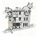 Lonely windows of nine-story buildings, cats are scratching their souls, they are missing something tattoo design idea
