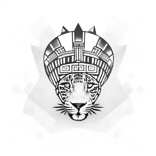 Aztec soldier with Jaguar headdress  tattoo design idea