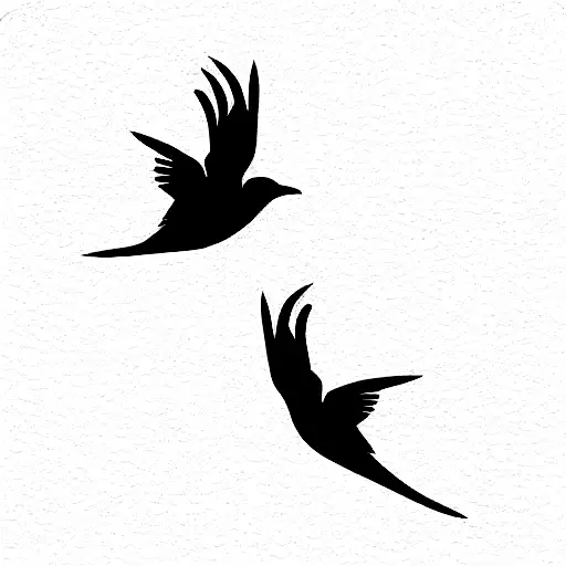 blackbirds flying tattoo design idea