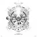 star wars, millenium falcon  and planets tattoo design idea