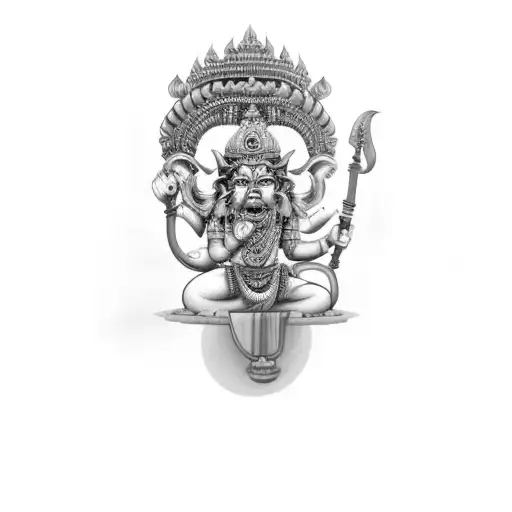 Lord Narasimha killing Hiranyakashipu tattoo design idea
