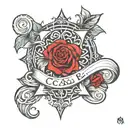 with letters C,V,M tattoo design idea