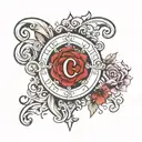 with letters C,V,M tattoo design idea