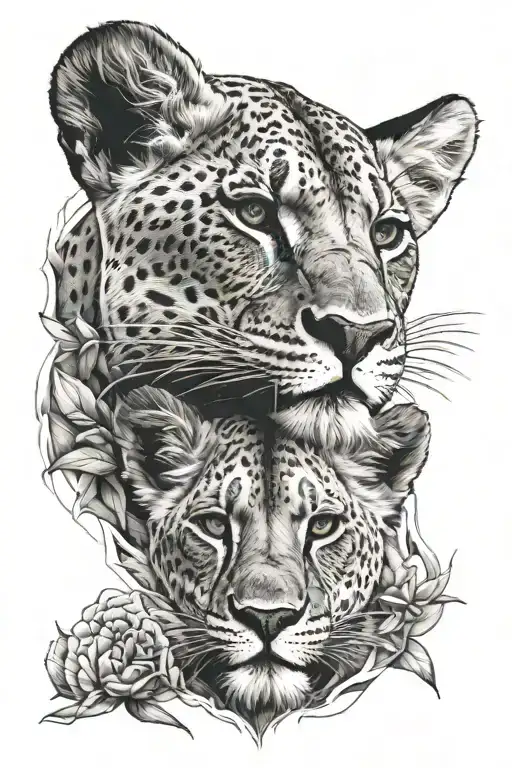 simba young couple tattoo design idea