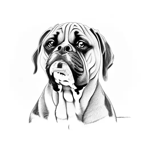 angry boxer dog  tattoo design idea