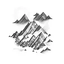 mountains and ocean  tattoo design idea