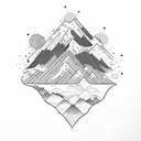 mountains and ocean  tattoo design idea
