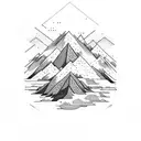 mountains and ocean  tattoo design idea