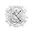 24 hour clock Nautical Theme tattoo design idea