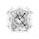 24 hour clock Nautical Theme tattoo design idea