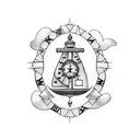 24 hour clock Nautical Theme tattoo design idea