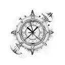 24 hour clock Nautical Theme tattoo design idea