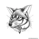 create a vertical sleeve using old school line work of a rat and wolf intertwined around a anchor  tattoo design idea