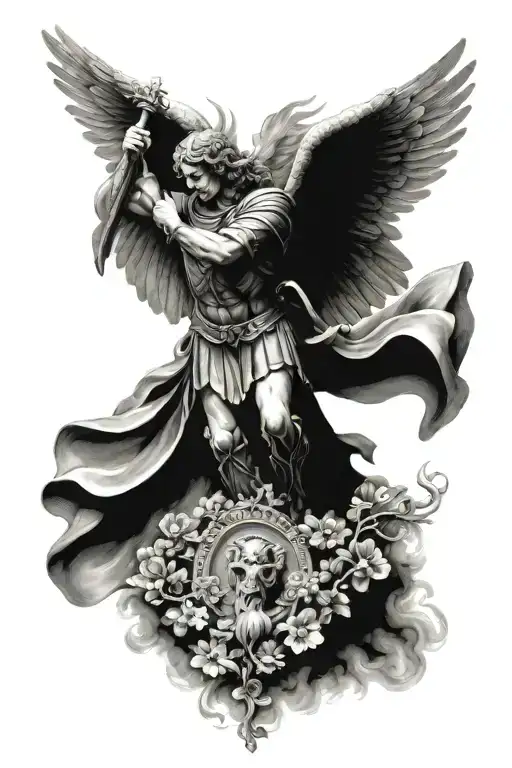 st michael archangel tattoo design idea